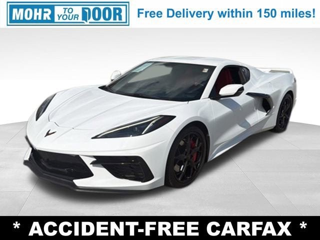2020 Chevrolet Corvette Stingray 1LT in Arctic White — front three-quarter view