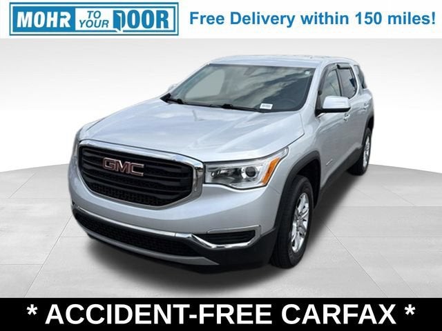 2018 GMC Acadia SLE in Quicksilver Metallic — front three-quarter view