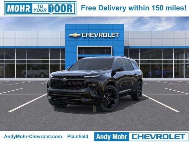 2026 Chevrolet Traverse RS in Mosaic Black Metallic — front three-quarter view