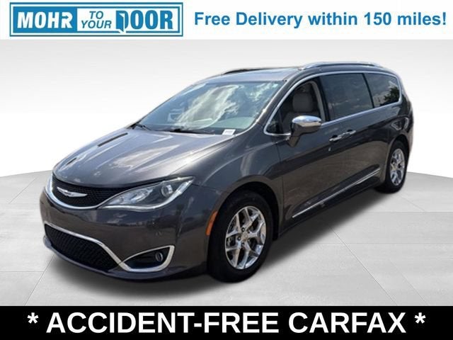 2019 Chrysler Pacifica Limited in Granite Crystal M — front three-quarter view