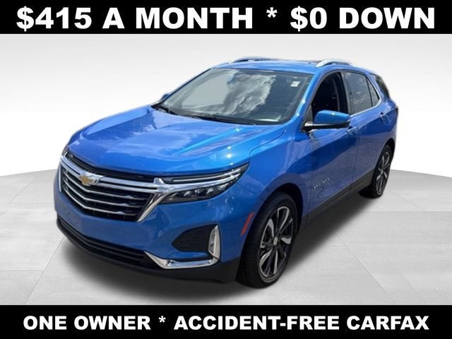 2024 Chevrolet Equinox Premier in Riptide Blue Metallic — front three-quarter view