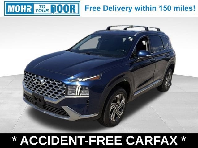 2021 Hyundai Santa Fe SEL in Stormy Sea — front three-quarter view