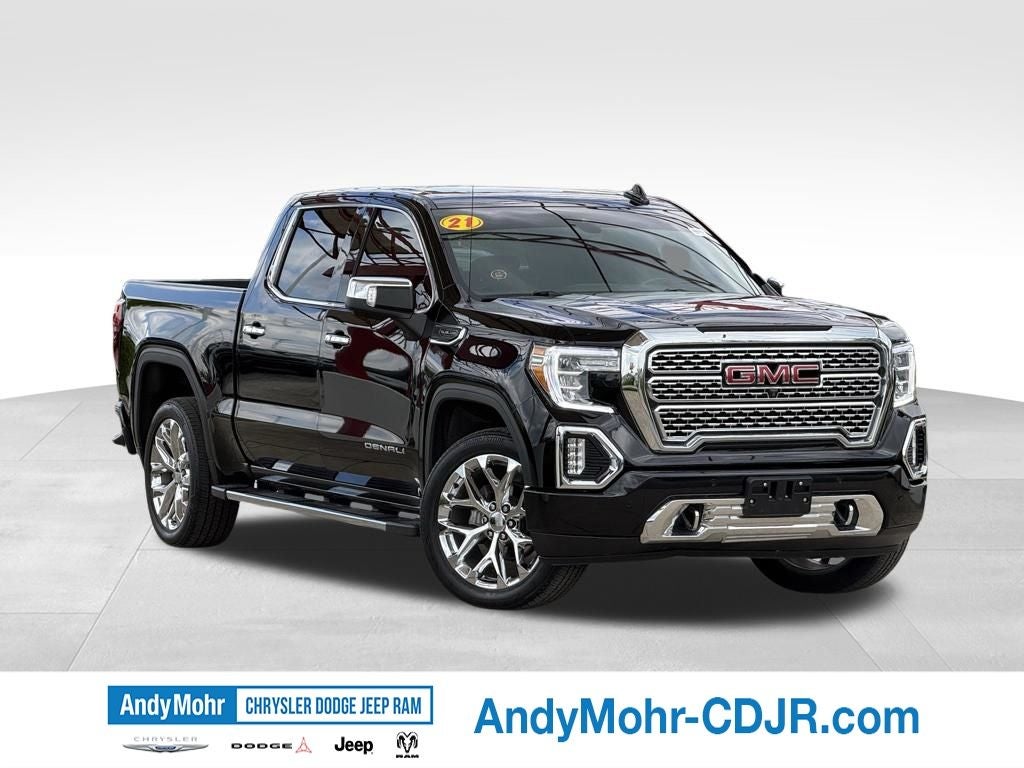 2021 GMC Sierra 1500 Denali in Onyx Black — front three-quarter view