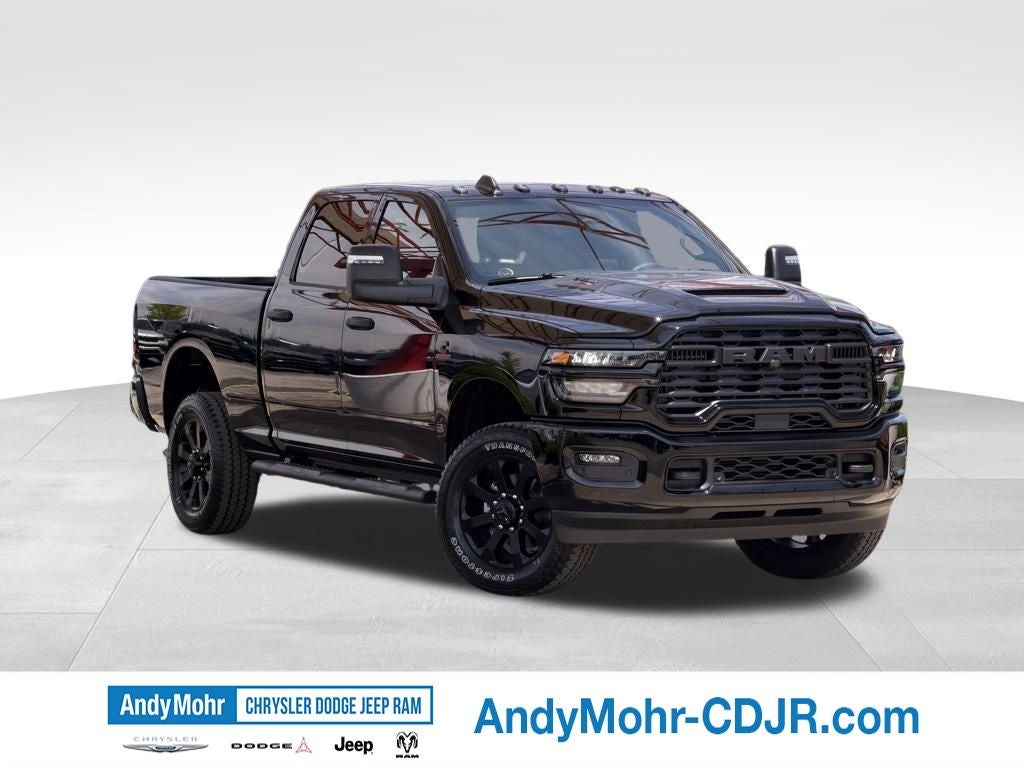 2026 RAM Ram 2500 Tradesman in Diamond Black Crystal Pearl-Coat Exterior Paint — front three-quarter view