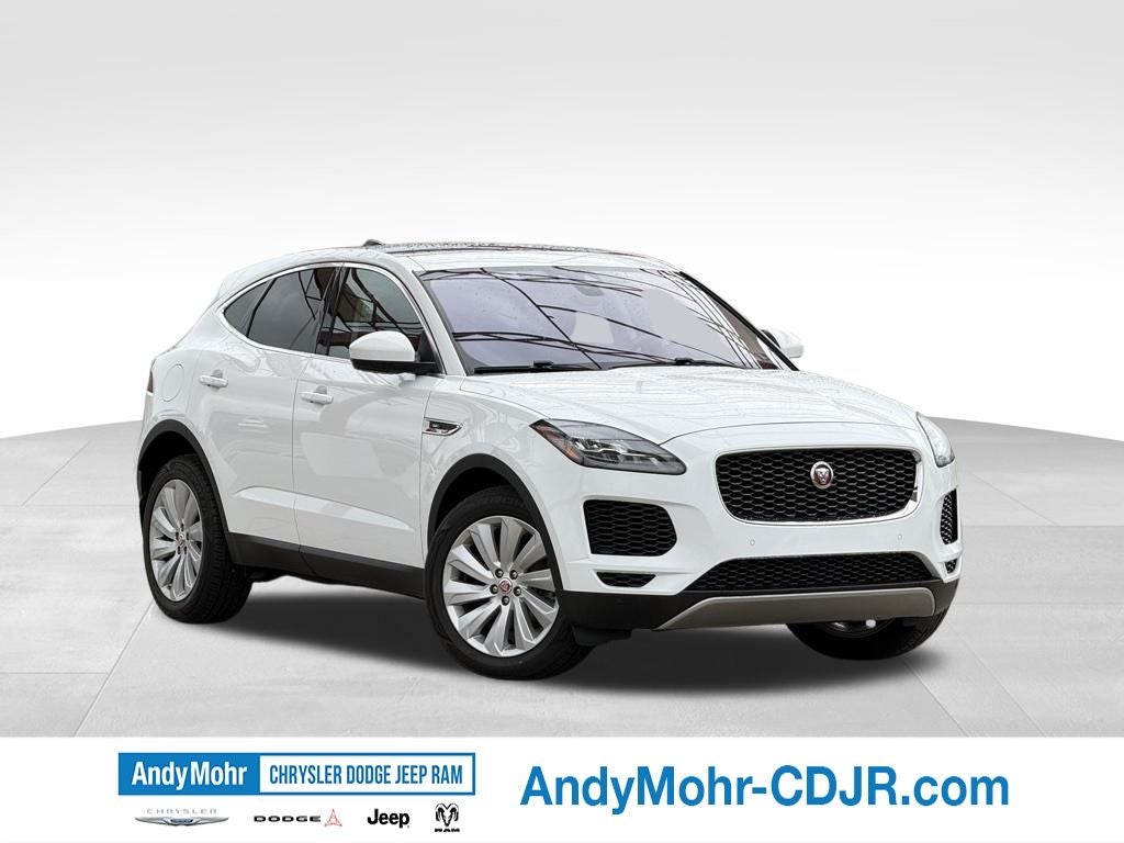 2020 Jaguar E-PACE SE in Santorini Black Metallic — front three-quarter view