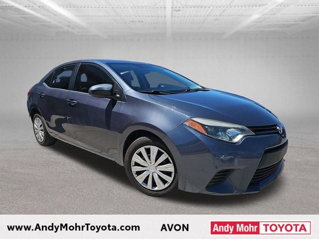 2014 Toyota Corolla LE in Slate Metallic — front three-quarter view
