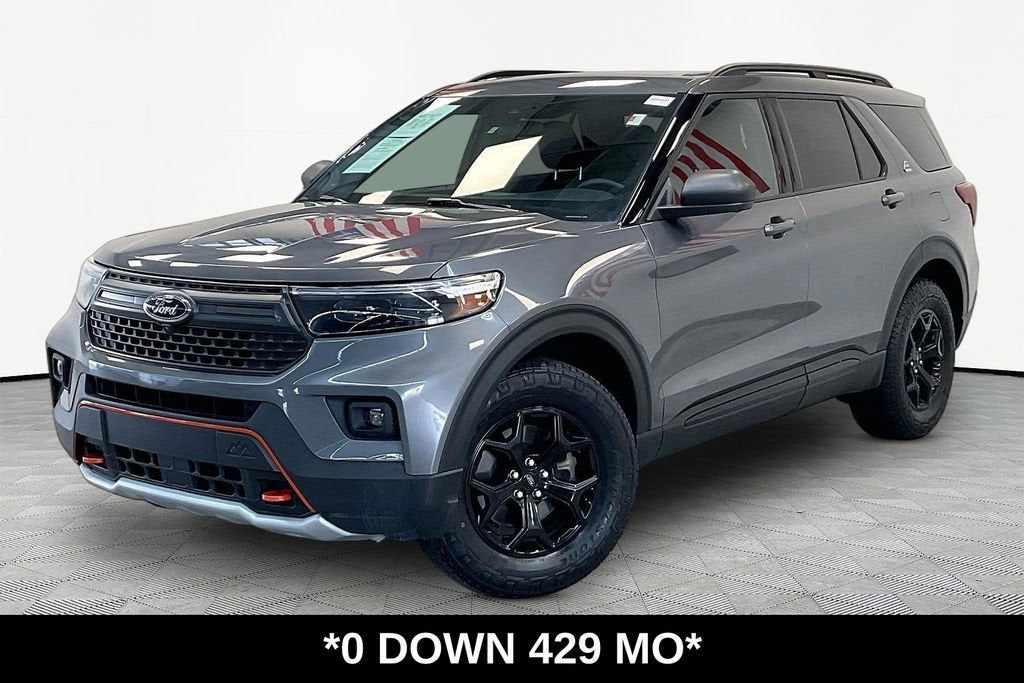 2022 Ford Explorer Timberline in Carbonized Gray M — front three-quarter view
