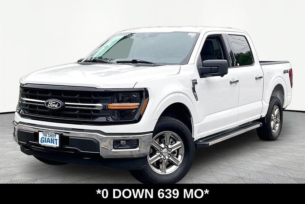 2024 Ford F-150 XLT in Oxford White — front three-quarter view