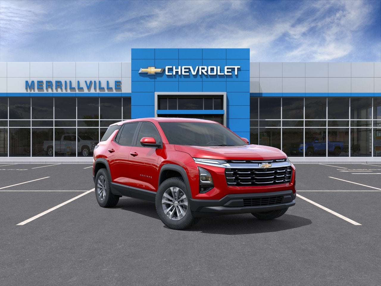 2026 Chevrolet Equinox LT in Radiant Red Tintcoat — front three-quarter view