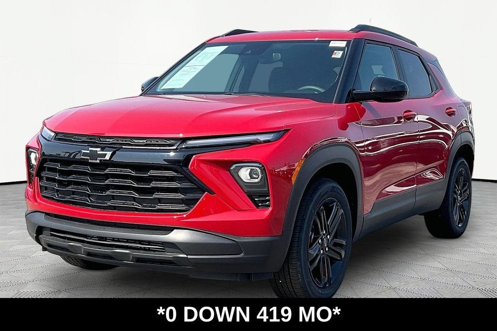 2026 Chevrolet Trailblazer LT in Apex Red — front three-quarter view