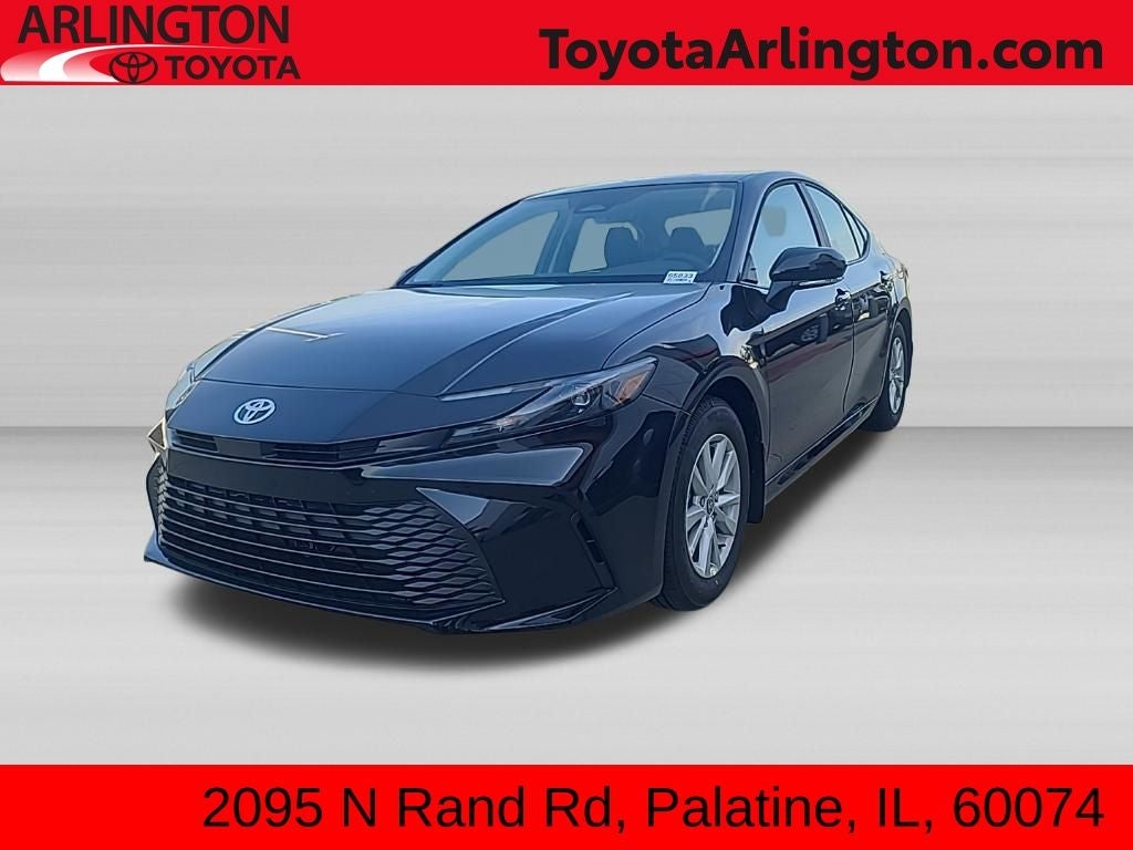 2026 Toyota Camry LE in Midnight Black — front three-quarter view
