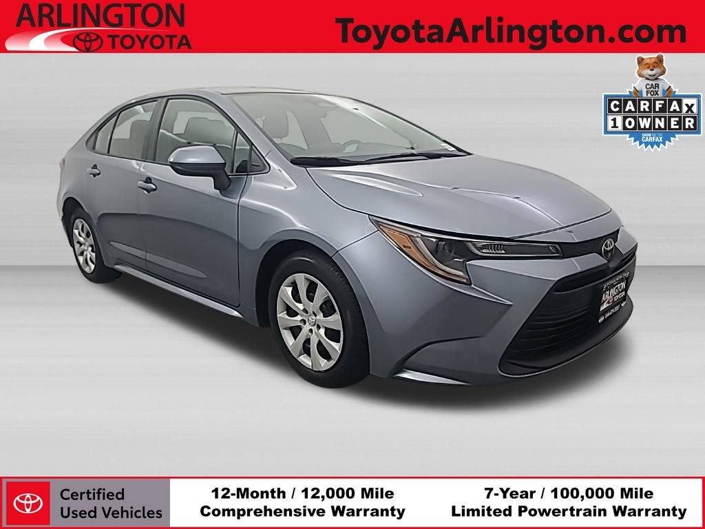 2025 Toyota Corolla LE in Celestite — front three-quarter view