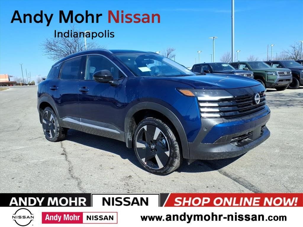 2026 Nissan Kicks SR in Deep Blue Pearl — front three-quarter view