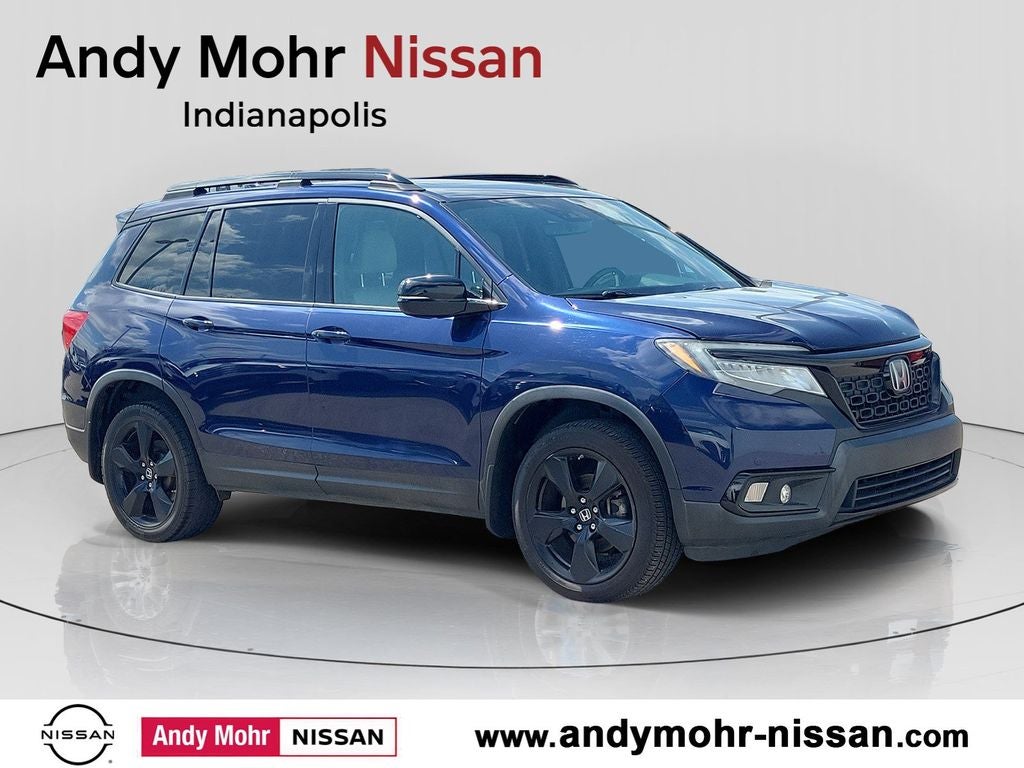 2020 Honda Passport Elite in Blue — front three-quarter view