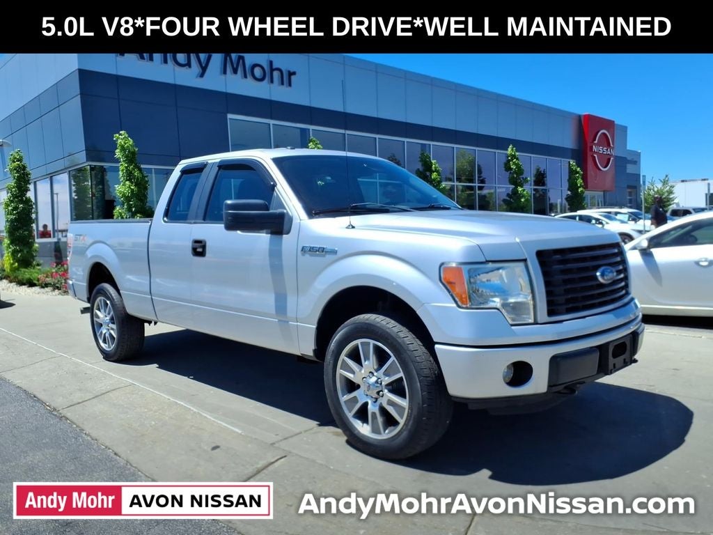 2014 Ford F-150 STX in Ingot Silver Metallic — front three-quarter view