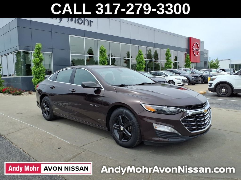 2020 Chevrolet Malibu LS 1FL in Black Cherry Metallic — front three-quarter view