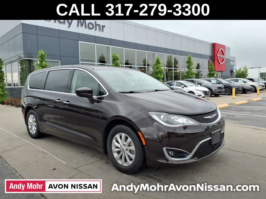 2019 Chrysler Pacifica Touring Plus in Cordovan — front three-quarter view