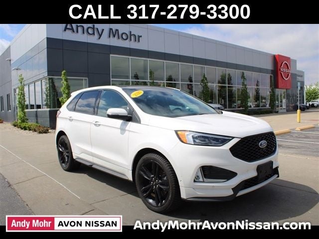 2020 Ford Edge ST in Oxford White — front three-quarter view
