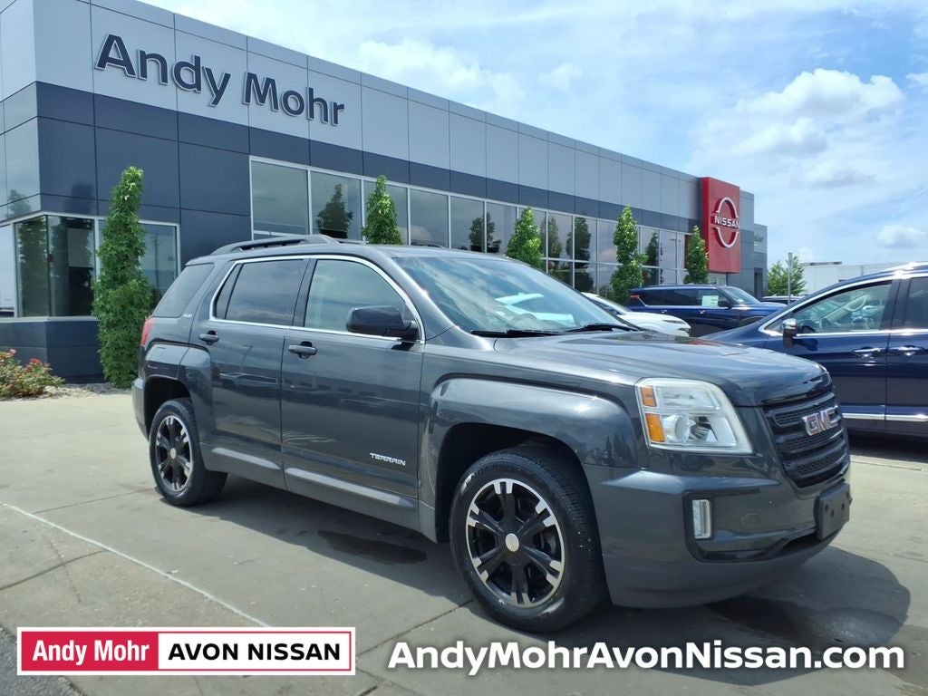 2017 GMC Terrain SLE-2 in Graphite Gray Metallic — front three-quarter view