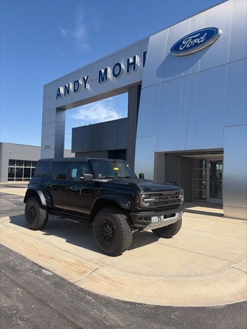 2026 Ford Bronco Raptor in Shadow Black — front three-quarter view