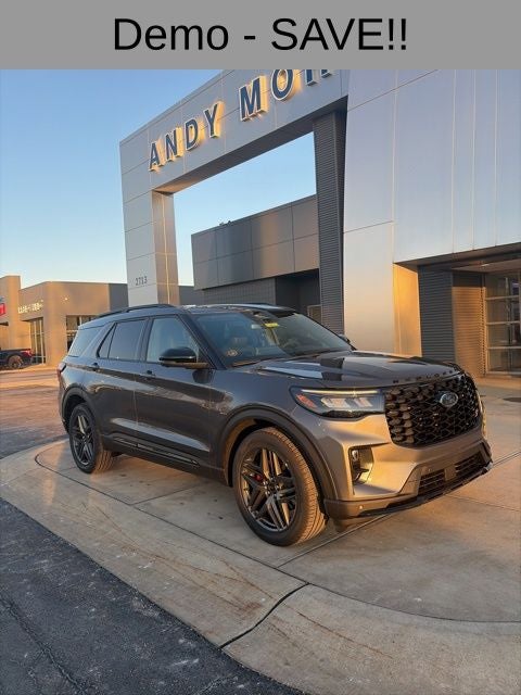 2026 Ford Explorer ST in Gray Metallic — front three-quarter view