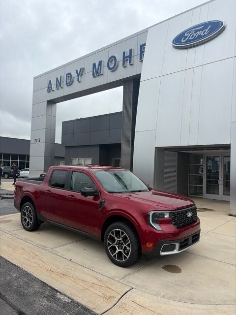 2026 Ford Maverick Lariat in Ruby Red Metallic — front three-quarter view