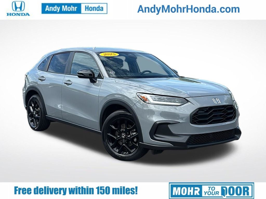 2025 Honda HR-V Sport in Urban Gray Pearl — front three-quarter view