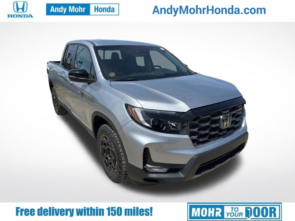 2026 Honda Ridgeline TrailSport+ in Solar Silver Metallic — front three-quarter view