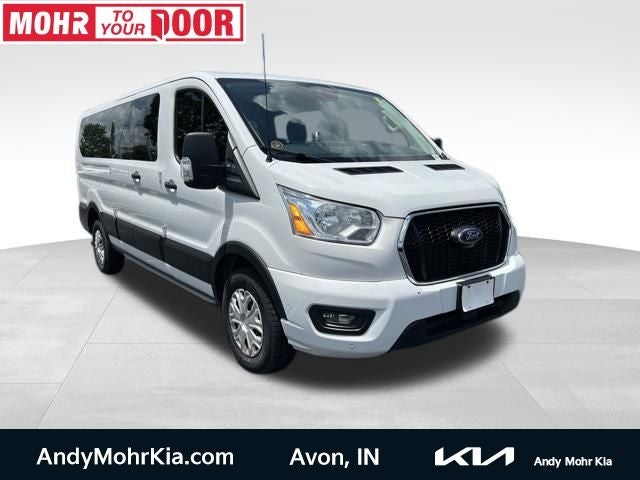 2021 Ford Transit-350 XLT in Oxford White — front three-quarter view