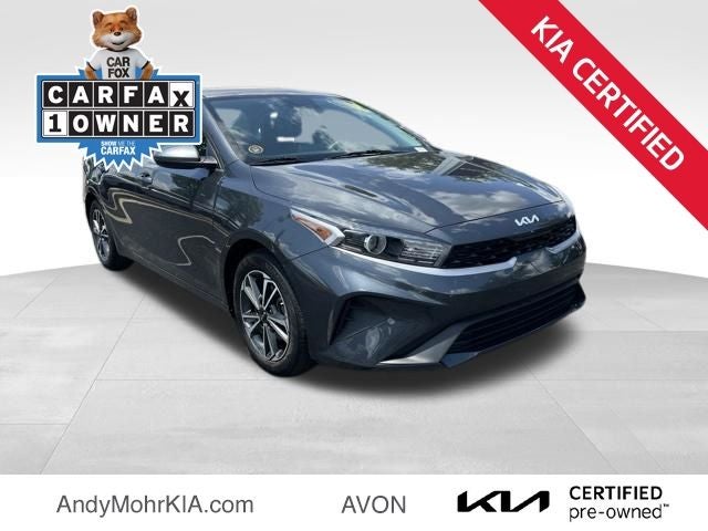 2023 Kia Forte LXS in Gray — front three-quarter view