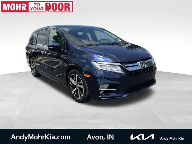 2018 Honda Odyssey Elite in Blue — front three-quarter view