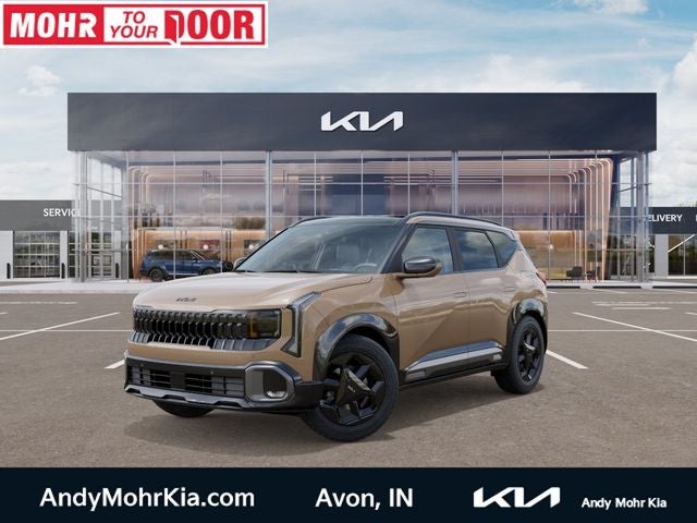 2027 Kia Seltos X-Line in Terrain Bwn — front three-quarter view