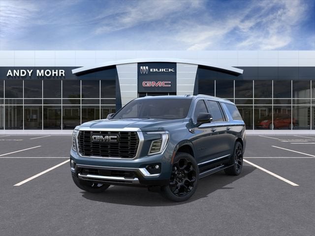 2026 GMC Yukon XL Denali in Downpour Metallic — front three-quarter view