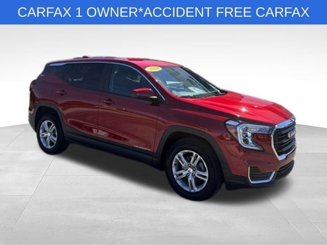 2024 GMC Terrain SLE in Volcanic Red Tintcoat — front three-quarter view