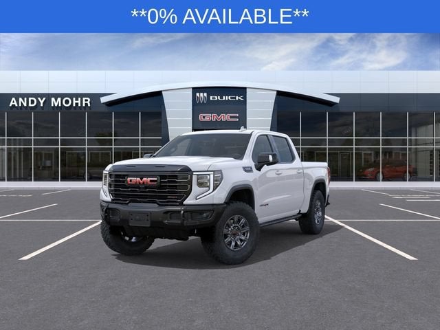 2026 GMC Sierra 1500 AT4X in Summit White — front three-quarter view