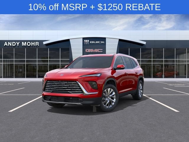 2026 Buick Enclave Preferred in Cherry Red Tintcoat — front three-quarter view