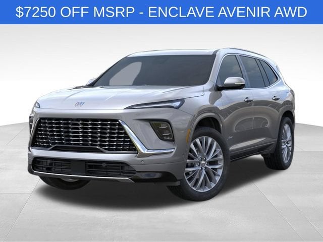 2026 Buick Enclave Avenir in Moonstone Gray Metallic — front three-quarter view