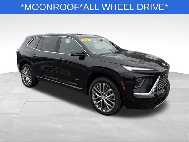 2026 Buick Enclave Avenir in Ebony Twilight Metallic — front three-quarter view