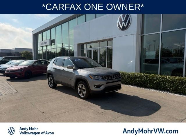 2021 Jeep Compass Limited in Billet Silver Metallic — front three-quarter view